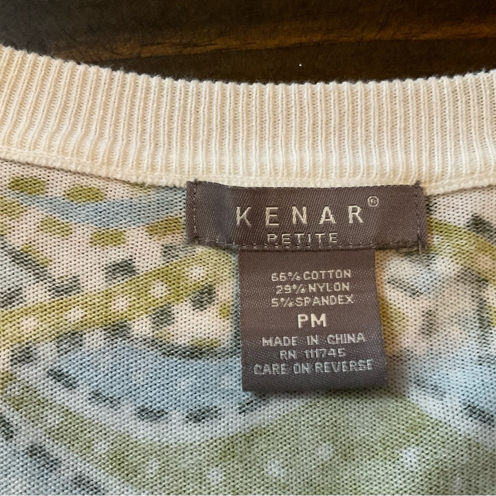 Kenar Women's Crew Neck Sweater - Olive and Cream like new - Picture 3 of 8